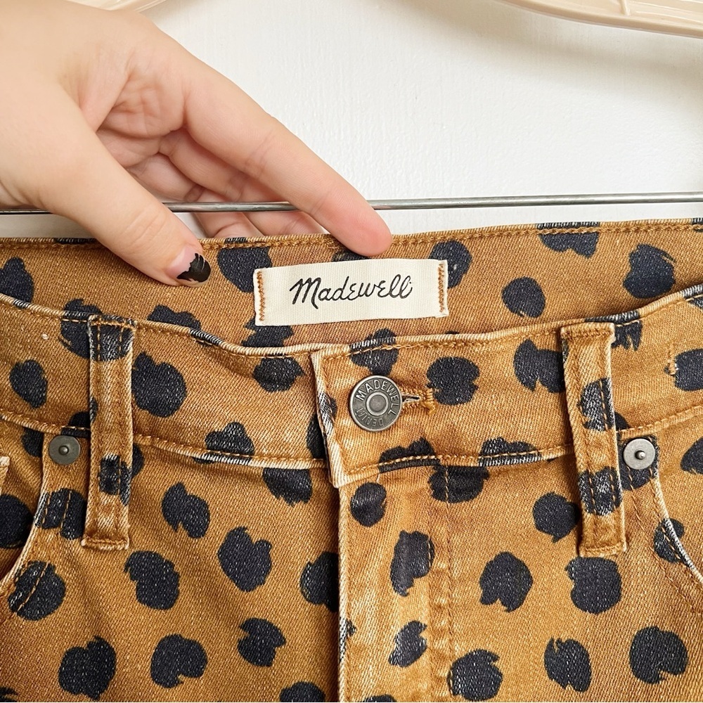 Madewell • 10" Mid-Rise Skinny Jeans in Painted Spots mustard yellow gold - Picture 4 of 12
